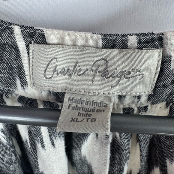 Charlie Paige Monochrome Sleeveless Dress with Pink Accents tassles boho cotton - Picture 6 of 9